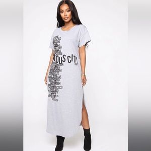 Fashionova Send Me Your Location Maxi Dress - Heather Grey